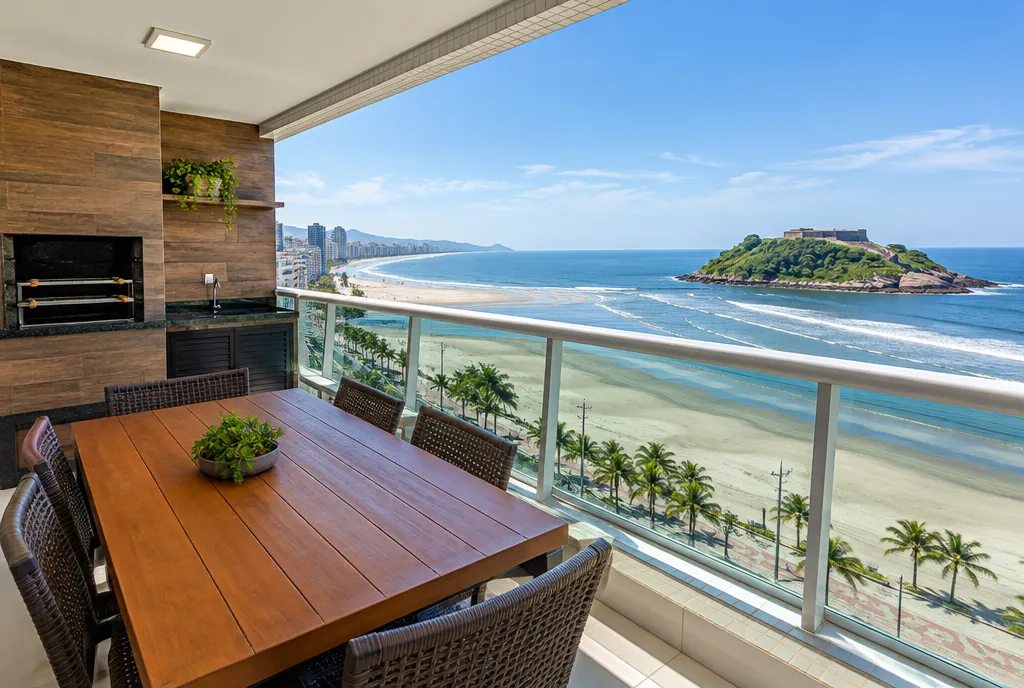 Apartamento 3 quartos com vista mar no Canto do Forte